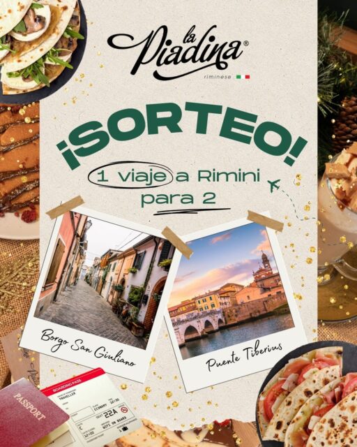 ¡SORTEO NAVIDEÑO!🎁

Estas navidades queremos agradeceros vuestra fidelidad con una sorpresa muy especial…🎄✨

En La Piadina queremos celebrar a lo grande y regalar una experiencia única: un viaje a Rímini para dos personas, donde podrás disfrutar de Italia, su gastronomía y por supuesto, de las auténticas piadinas💚

Cómo participar:

❤️ Dale like a esta publicación

👥 Síguenos @lapiadinariminese

💬 Menciona a la persona con la que te irías (cada comentario cuenta como participación)

📲 Súbelo a tus stories para una participación adicional ✨

Tienes hasta el 6 de enero para participar. ¡Mucha suerte a todos!
😍✈️

🔒 Recordatorio importante: Ninguno de nuestros perfiles oficiales te pedirá por DM datos personales, pagos ni que accedas a ningún enlace mientras el sorteo esté activo.